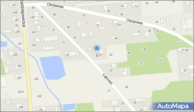 Kałęczyn, Łąkowa, 42, mapa Kałęczyn