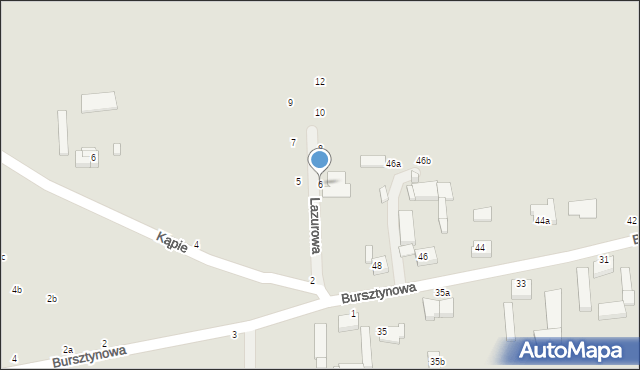 Kalisz, Lazurowa, 6, mapa Kalisza