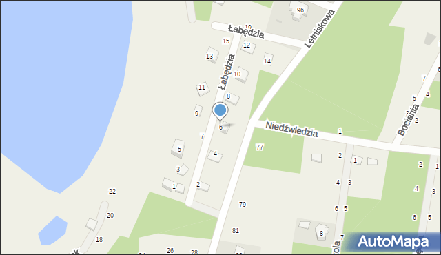 Kamień, Łabędzia, 6, mapa Kamień