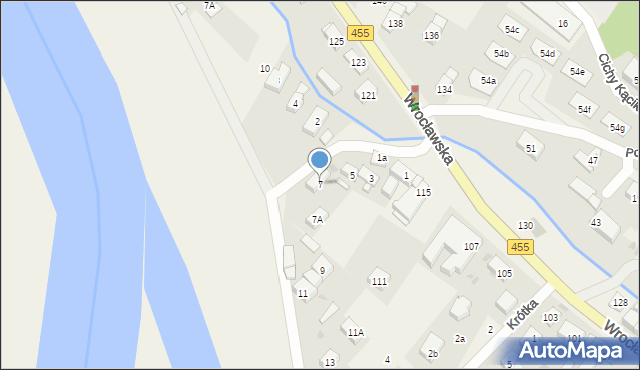 Kamieniec Wrocławski, Łąkowa, 7, mapa Kamieniec Wrocławski