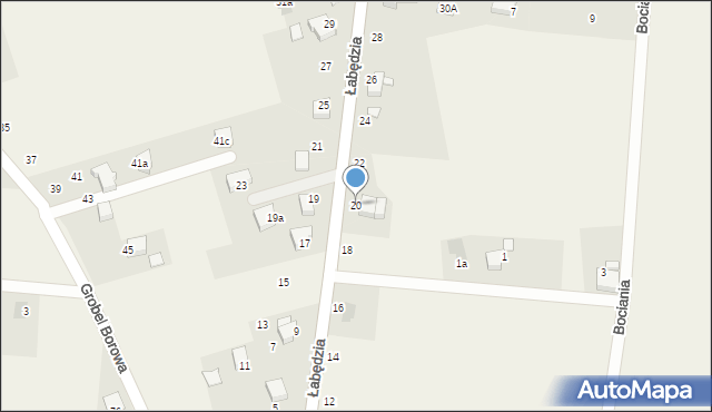 Kaniów, Łabędzia, 20, mapa Kaniów