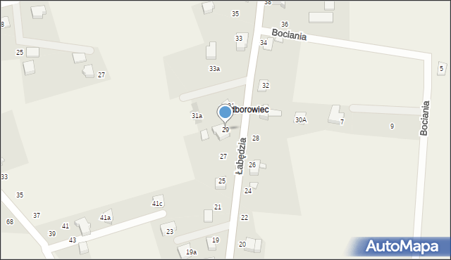 Kaniów, Łabędzia, 29, mapa Kaniów