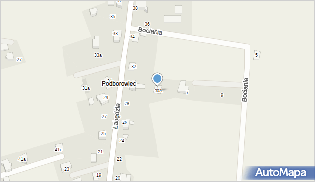 Kaniów, Łabędzia, 30A, mapa Kaniów