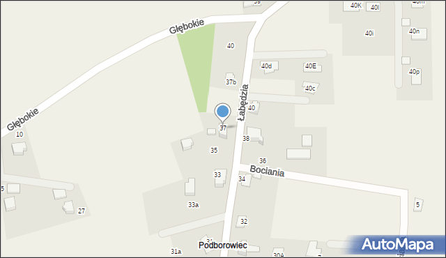 Kaniów, Łabędzia, 37, mapa Kaniów