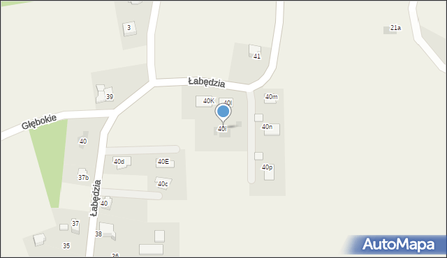 Kaniów, Łabędzia, 40i, mapa Kaniów