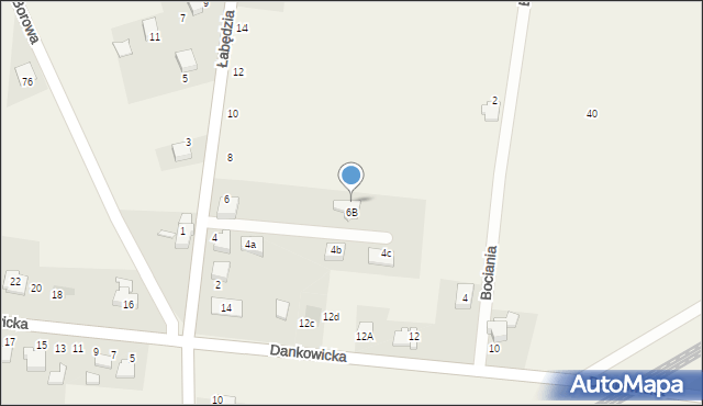 Kaniów, Łabędzia, 6a, mapa Kaniów