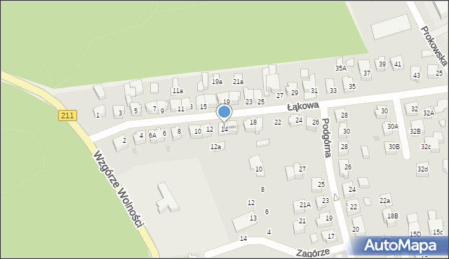 Kartuzy, Łąkowa, 14, mapa Kartuzy