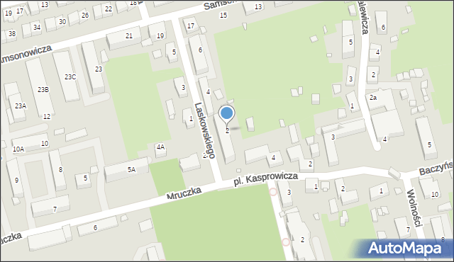 Katowice, Laskowskiego Józefa, 2, mapa Katowic