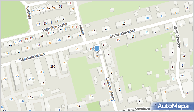 Katowice, Laskowskiego Józefa, 5, mapa Katowic