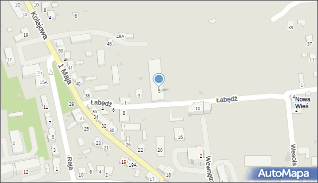 Kazimierza Wielka, Łabędź, 5, mapa Kazimierza Wielka