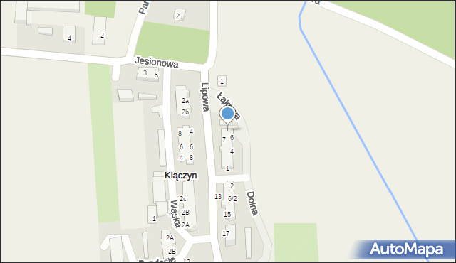 Kiączyn, Łąkowa, 2, mapa Kiączyn