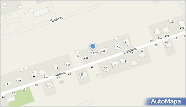 Kicin, Łanowa, 13d, mapa Kicin
