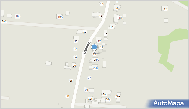 Kielce, Łanowa, 23, mapa Kielc