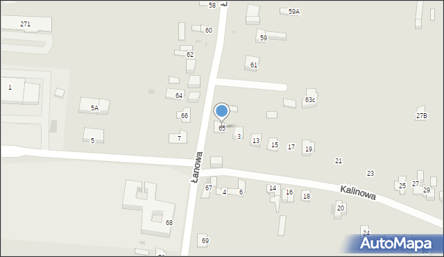 Kielce, Łanowa, 65, mapa Kielc