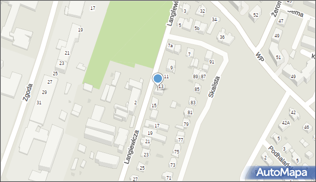 Kielce, Langiewicza Mariana, gen., 13a, mapa Kielc