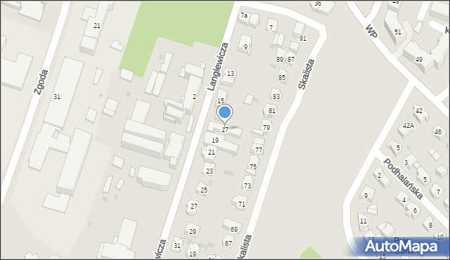 Kielce, Langiewicza Mariana, gen., 17, mapa Kielc