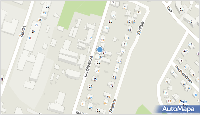 Kielce, Langiewicza Mariana, gen., 19, mapa Kielc
