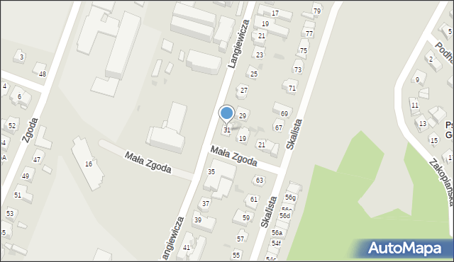 Kielce, Langiewicza Mariana, gen., 31, mapa Kielc