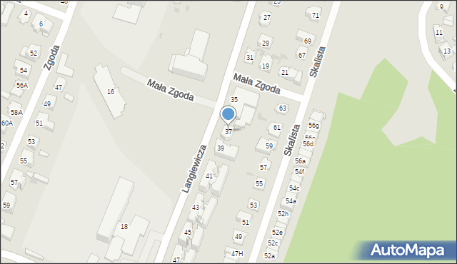 Kielce, Langiewicza Mariana, gen., 37, mapa Kielc