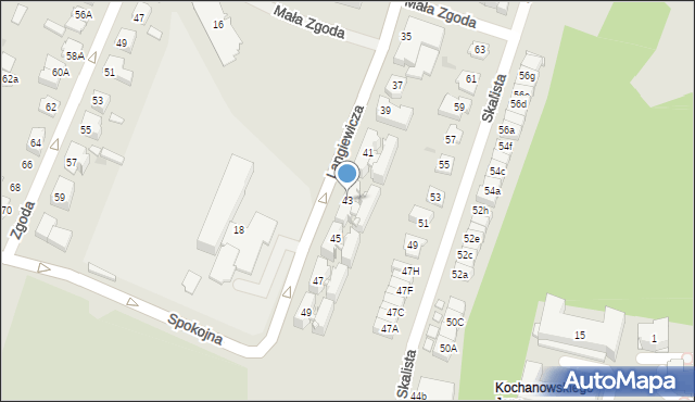 Kielce, Langiewicza Mariana, gen., 43, mapa Kielc