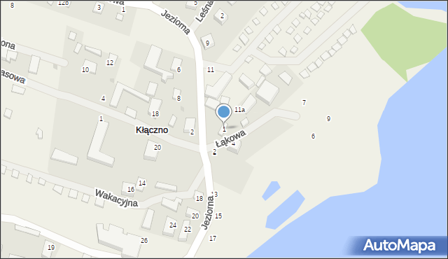 Kłączno, Łąkowa, 1, mapa Kłączno