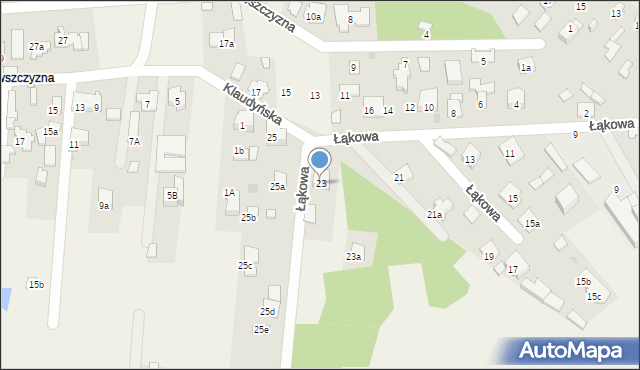 Klaudyn, Łąkowa, 23, mapa Klaudyn