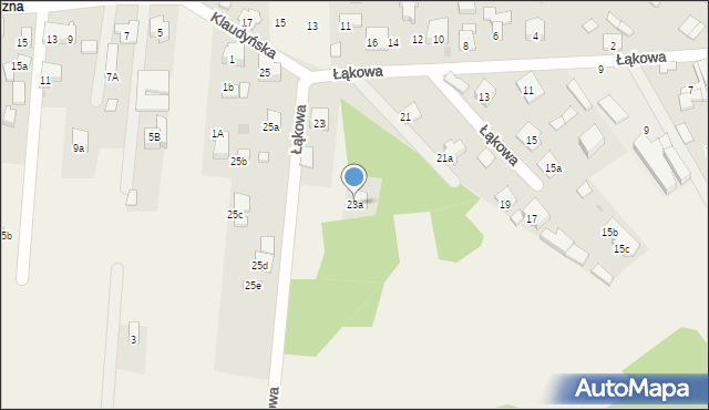 Klaudyn, Łąkowa, 23a, mapa Klaudyn
