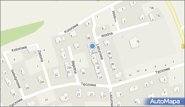 Kłodawa, Lazurowa, 1K, mapa Kłodawa