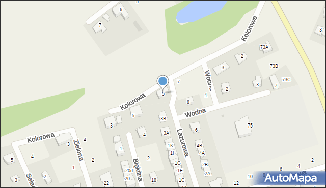 Kłodawa, Lazurowa, 5, mapa Kłodawa