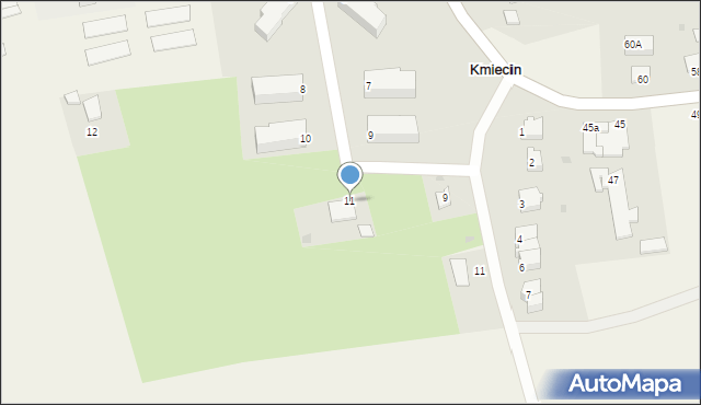 Kmiecin, Łąkowa, 11, mapa Kmiecin