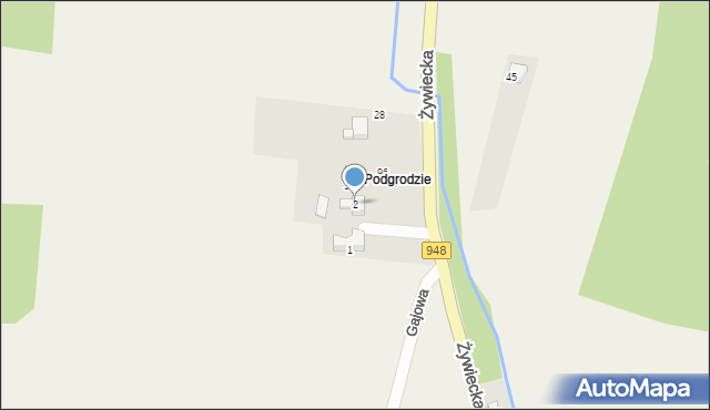 Kobiernice, Łąkowa, 2, mapa Kobiernice