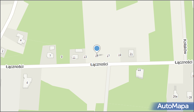 Kołaków, Łączności, 15, mapa Kołaków