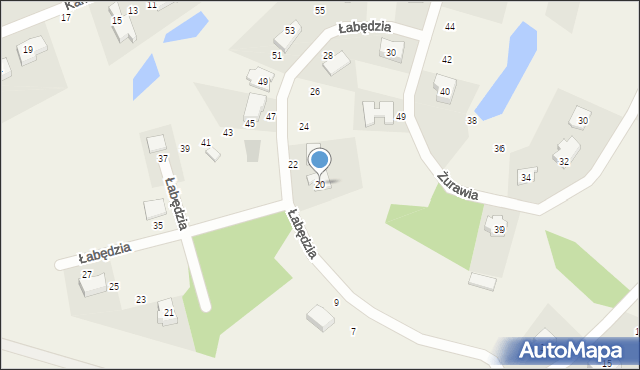 Koleczkowo, Łabędzia, 20, mapa Koleczkowo