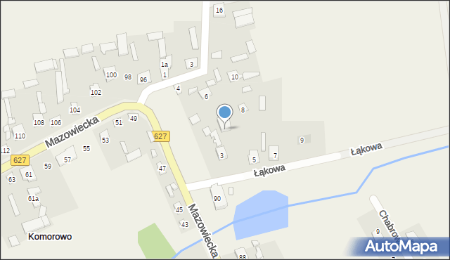 Komorowo, Łąkowa, 3a, mapa Komorowo