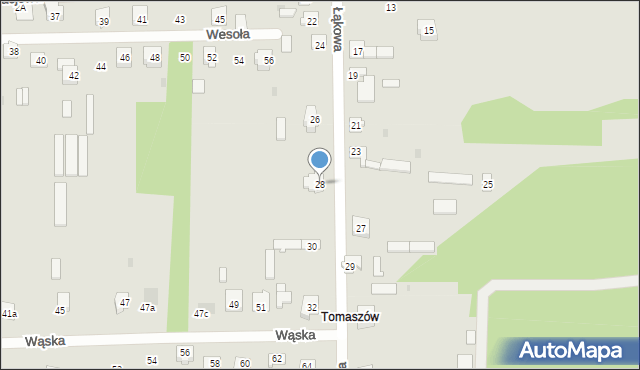 Koniecpol, Łąkowa, 28, mapa Koniecpol