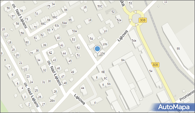 Kościan, Łąkowa, 10f, mapa Kościan