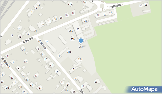 Kościan, Łąkowa, 25c, mapa Kościan