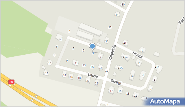 Kościerzyna, Lassa Rudolfa, 3, mapa Kościerzyna
