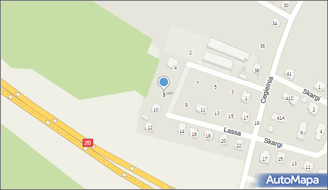 Kościerzyna, Lassa Rudolfa, 8, mapa Kościerzyna