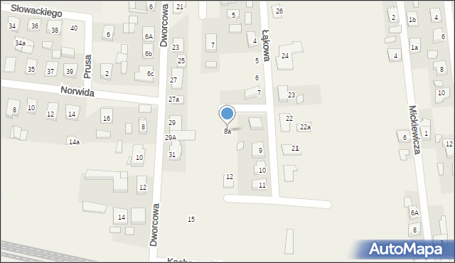 Kotlin, Łąkowa, 8a, mapa Kotlin