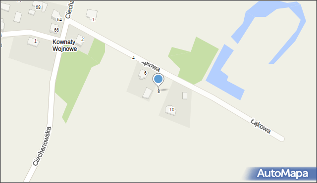 Kownaty Żędowe, Łąkowa, 8, mapa Kownaty Żędowe