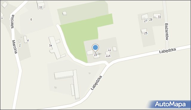 Kozłów, Łabędzka, 13, mapa Kozłów