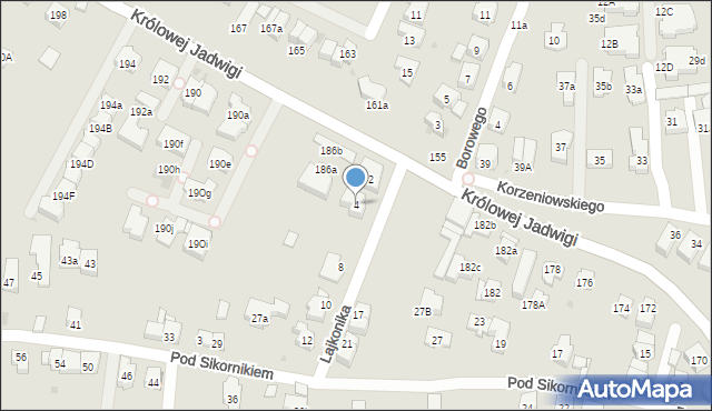 Kraków, Lajkonika, 4, mapa Krakowa