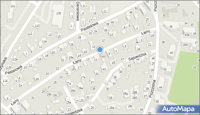 Kraków, Łany, 11a, mapa Krakowa