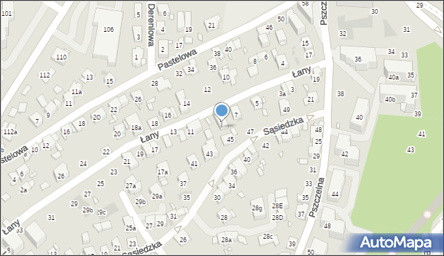 Kraków, Łany, 9a, mapa Krakowa