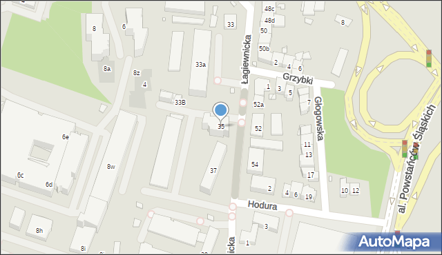 Kraków, Łagiewnicka, 35, mapa Krakowa