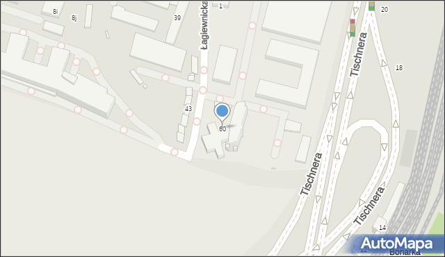 Kraków, Łagiewnicka, 60, mapa Krakowa