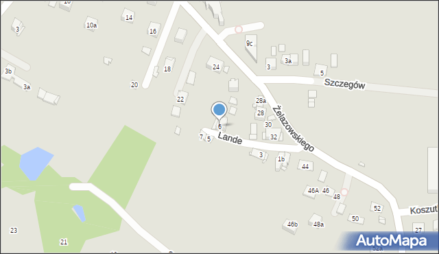 Kraków, Lande Jerzego, 6, mapa Krakowa