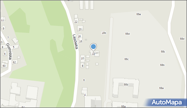 Kraków, Lasówka, 12, mapa Krakowa