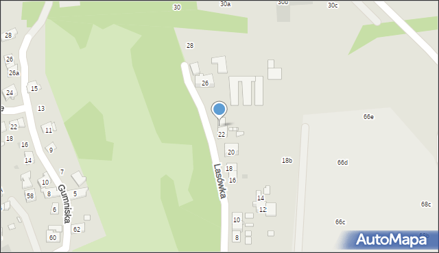 Kraków, Lasówka, 24, mapa Krakowa